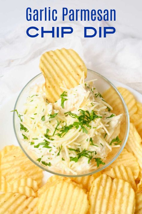 Parmesan Asiago Dip Recipes, Garlic Chip Dip Recipes, Pampered Chef Garlic Parmesan Seasoning, Garlic Chip Dip, Christmas Chips And Dip, Dip Recipes Vegetarian, Chip Dips Recipes, Chips And Dip Party Display, Cold Chip Dip Recipes