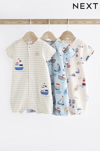 Buy Boys' Rompersuits Online | Next UK Boat Nursery, Woodland Nursery Theme, Blue Boat, Cotton Romper, Baby Costumes, Baby Outfits Newborn, Pajama Shirt, Baby Romper