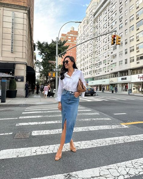 White midi skirt outfit