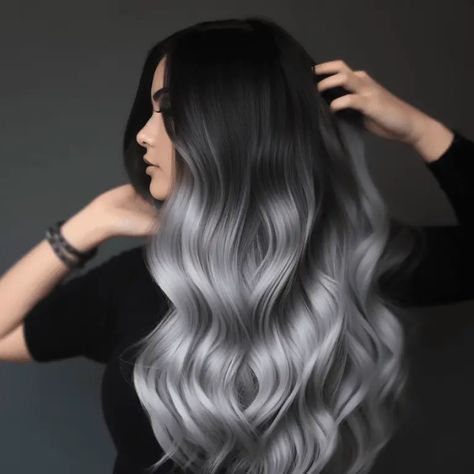 Hair Color Ideas For 2023, Brighten Gray Hair, Silver Hair Color Ideas, Silver Ombre Hair, Black And Grey Hair, Grey Hair Transformation, Grey Hair Inspiration, Hair Color Options, Silver Hair Color