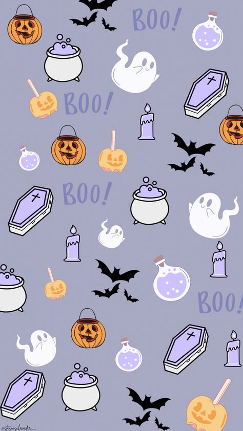 Halloween Cute Background, Cute Halloween Wallpapers Aesthetic, Halloween Cute Wallpaper Iphone, Preppy Halloween Wallpaper Ipad, Halloween Backround Aesthetic, Iphone Wallpaper Halloween Aesthetic, Halloween Lock Screen Wallpaper, Halloween Esthetics, Blue Halloween Wallpaper