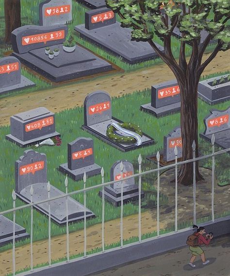 addiction-to-social-media-illustrations-brecht-vandenbroucke-18 Satirical Illustrations, Social Media Art, Meaningful Pictures, Social Art, Deep Art, Meaningful Art, Powerful Images, Wow Art, صور مضحكة