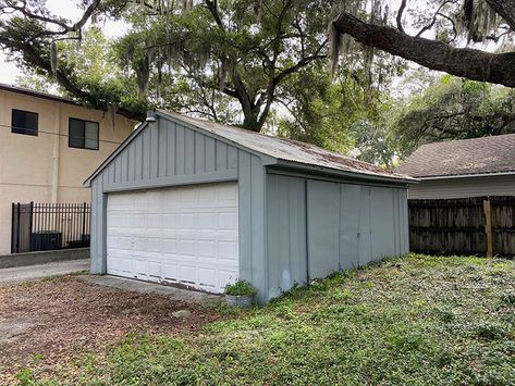 Detached Garage Renovation, Detached Garage Makeover, Old Garage Makeover, Big Garage, Shed Makeover, Garage Roof, Jenna Sue Design, Garage Renovation, Garage Exterior