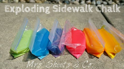 Mrs. Sheets & Co.: DIY Exploding Sidewalk Chalk Exploding Sidewalk Chalk, Exploding Chalk, Summer Camp Activities, Camp Activities, Summer Fun For Kids, Country Summer, Future Teacher, Daycare Ideas, Boys And Girls Club