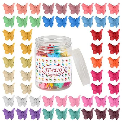 Amazon.com: 50 Pieces Butterfly Hair Clips Mini Hair Clips, Tiweio Small Hair Claw Clips Pastel Hair Clips Mini Cute Hair Accessories Clips for Hair 90s Women Girls with Box Package, 12 Assorted Gradient Colors : Everything Else Pastel Hair Clips, Hair 90s, Mini Hair Clips, Small Hair Claw, 90s Women, Cute Hair Accessories, Butterfly Hair Clips, Matte Colors, Hair Clamps