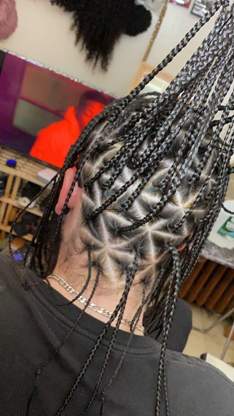 Triangle Parts Braids Men, Triangle Braids Men, Triangle Box Braids Men, Men Single Braids, Men Knotless Braids, Men Plaits Hairstyles, Individual Braids Men, Single Braids Men, Single Braids For Men