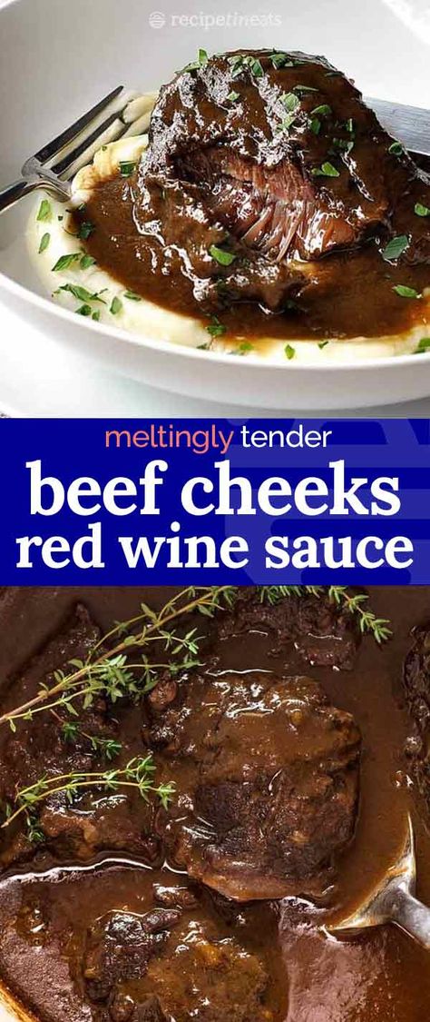 Braised Beef In Red Wine Sauce, Slow Cooker Beef Cheeks In Red Wine, Beef In Red Wine Sauce, Best Beef Cheek Recipe, Beef In Wine Sauce, Recipe Tin Eats Recipes Beef, Instant Pot Beef Cheeks Recipe, Beef With Red Wine Sauce, Beef In Red Wine Slow Cooker