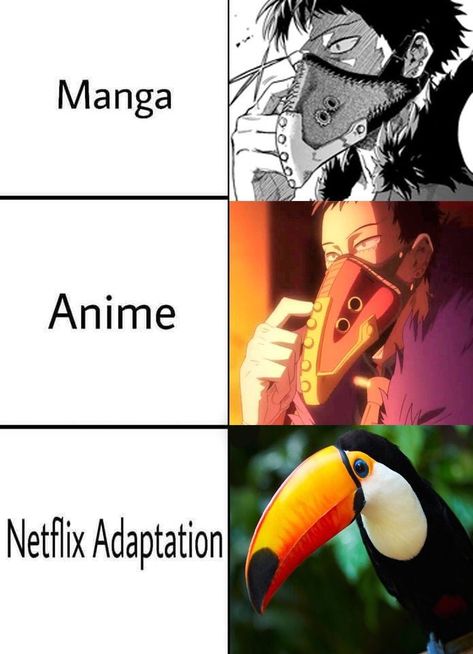 Manga Anime Netflix Adaptation, Netflix Adaptation, Humor Otaku, Otaku Funny, Memes Anime, My Hero Academia Memes, Anime Jokes, Memes Humor, Anime Memes Funny