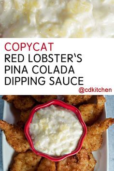 Just three simple ingredients go into this copycat version of the popular dipping sauce served at Red Lobster. Goes great with coconut shrimp!| CDKitchen.com Red Lobster Coconut Shrimp Sauce, Red Lobster Coconut Shrimp, Pina Colada Dip, Coconut Shrimp Dipping Sauce, Shrimp Dressing, Coconut Shrimp Sauce, Shrimp Dipping Sauce, Coconut Shrimp Recipes, Shrimp Dip