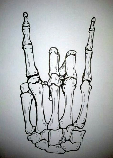 Skeleton Hand, Rock and Roll Sign. "Skulls and Skeletons" Metal Skeleton Hand, Pinterest Drawings, Rock And Roll Tattoo, Rock N Roll Tattoo, Rock Hand Sign, Skeleton Hands Drawing, Rock And Roll Sign, Hand Skull, Skeleton Arm