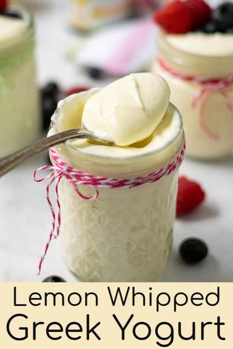 Whipped Yogurt Recipe, Healthy Lemon Pie Greek Yogurt, Green Yogurt Desserts, Keto Greek Dessert, Recipes Using Lemon Yogurt, What To Mix With Plain Greek Yogurt, Greek Yogurt Sweet Recipes, Greek Yogurt Recipes For Diabetics, Plain Yogurt Breakfast