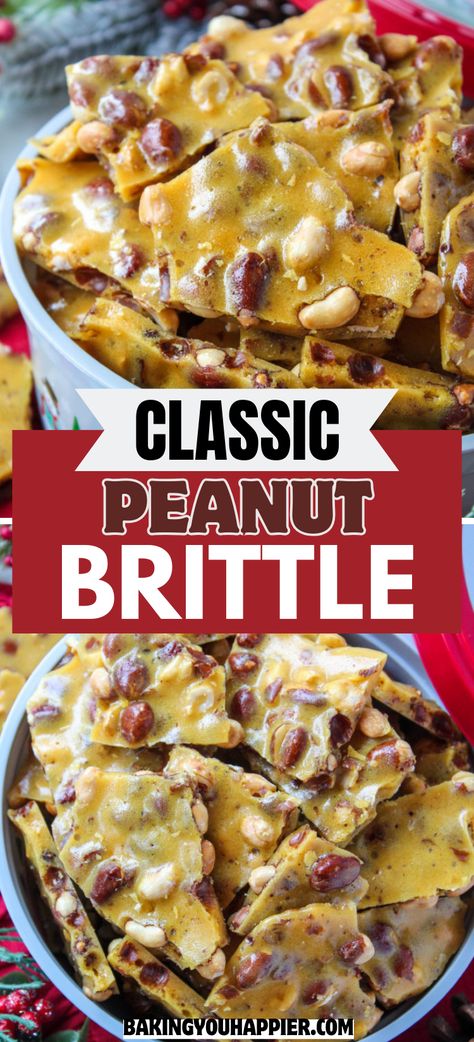 Peanut Brittle, a traditional and addicting Christmas candy that works perfectly as a gift or compliments any holiday treat platter! Peanut Brittle Recipe Old Fashioned, Peanut Brittle Recipe Easy, Easy Peanut Brittle Recipe, Treat Platter, Sweet Easy Recipes, Peanut Brittle Recipe, Easy Candy Recipes, Easy Candy, Brittle Recipes