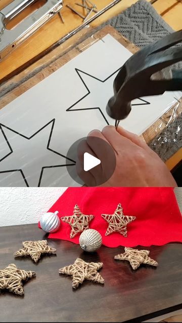 Star Video, Christmas Stars, Unique Christmas Decorations, Diy Christmas Decorations Easy, Stars Craft, Holiday Crafts Christmas, Easy Christmas Diy, Christmas Ornament Crafts, Tree Crafts