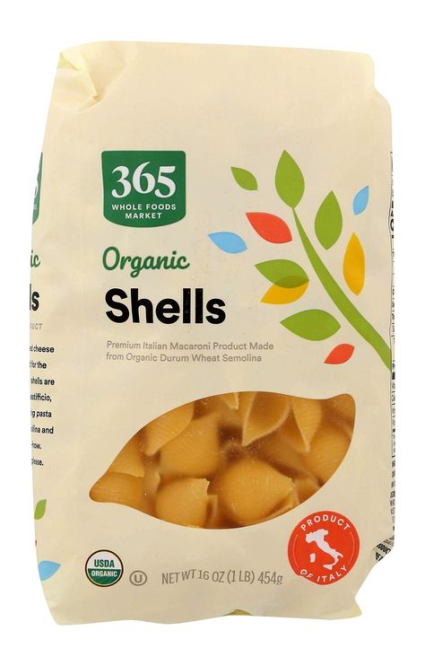 365 Everyday Value Shells Organic (Best Cookware) Shells Pasta, Organic Pasta, Frugal Mom, Pasta Shells, Cheap Dinners, Stuffed Pasta Shells, Gluten Free Pasta, Whole Foods Market, Dry Dog Food