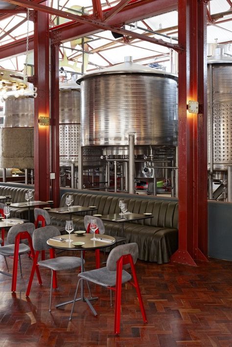 Gallery of Mad Giant Beer Interior / Haldane Martin - 3 Brewery Interior, Beer Factory, Brewery Design, Pub Interior, Beer Club, Pub Design, Steel Trusses, Beer Hall, Beer Pub