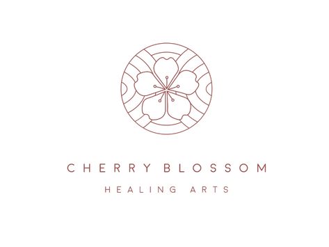 Cherry Blossom Logo Design, Blossom Logo Design, Cherry Logo Design, Cherry Blossom Icon, Cherry Blossom Logo, Sakura Logo, Dribbble Illustration, Blossom Logo, Healing Logo