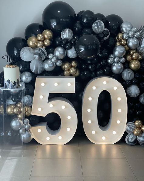 Birthday 50 Men Decoration, Male 50th Birthday Ideas Decoration, 50th Birthday Balloons For Men, 50th Birthday Decor For Men, 50 Birthday Balloons Decoration, 50th Birthday Balloon Garland Men, 50 Balloon Decorations, Men’s Theme Birthday Party, Diy 50th Birthday Gifts