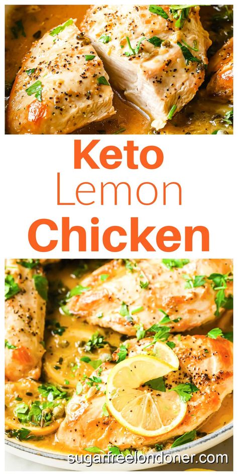 Keto Lemon Chicken, Low Carb Chicken Breast Recipes, Lemon Chicken Breast Recipes, Lemon Sauce For Chicken, Healthy Lemon Chicken, Chicken Cutlet Recipes, Low Fat Chicken, Lemon Butter Chicken, Chicken Tenderloin Recipes