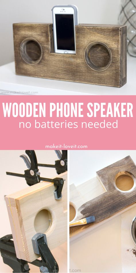 Wood Phone Holder Diy, Wood School Projects, Easy Selling Wood Projects, Diy Small Wood Shelf, Diy Small Wooden Projects, Easy Wood Projects To Sell Simple, Easy Homemade Wooden Gifts, Wooden Phone Amplifier, Cellphone Speaker Wood