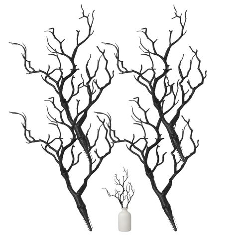 PRICES MAY VARY. Size Information: Each artificial black branch measures approximately 1.5 inches in diameter, 13 inches in length, and 6.7 inches in width. faux floral branch features three stems, providing ample length for your creative needs. Please confirm the size you require before purchasing DIY Branches: The flexible and sturdy branches can be shaped into DIY glowing branches according to your preferences. Hang bat, spider, or pumpkin ornaments on the lit branches to instantly create a s Diy Antlers Headband, Diy Antler, Antler Tree, Dried Tree Branches, Twigs Decor, Tree Fillers, Vase With Branches, Tree Stem, Twig Lights