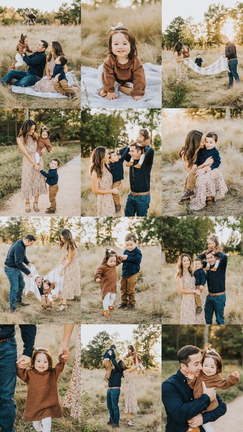 Blue And Beige Photoshoot, Blue Cream Family Photos, Family Picture Navy Color Scheme, Navy Fall Picture Outfits, Group Pictures Color Scheme, Brown Clothes Family Photos, Fall Sunset Family Pictures Outfits, Call Family Picture Color Scheme, Cream And Navy Family Photos