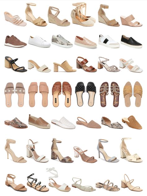 Spring & summer shoes in every color & heel height - all under $60! Summer Shoes Elegant, Summer Shoe Essentials, Must Have Summer Shoes, Spring 2024 Shoes Women, Spring Summer Shoes 2024, Summer Heels 2024, Shoes For Summer 2024, Summer Office Shoes, European Summer Shoes