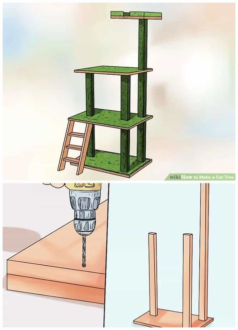 22 DIY Cat Tree Plans To Build For Your Feline Friend Diy Cat Trees Homemade, Cat Climber Diy, Diy Outdoor Cat Tree, Cat Tree Diy Easy How To Build, How To Build A Cat Tree, Ikea Cat Tree, Diy Cat Tower Plans, Cat Tree Diy Plans, Diy Cat Tree Plans