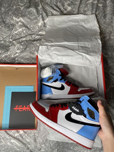 Nike Jordan Air 1 Aesthetic, Jordan 1 Fearless Outfit, Nike Jordan High-top Shoes For Streetwear, Fearless Jordan 1, Aesthetic Air Jordan Pics, Air Jordan 1 Fearless, Jordan 1 Fearless, Timberland Heels, Sneaker Bar