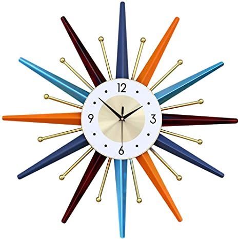 Amazon.com: Modern Wall Clock Starburst Ball Clock Colorful MidCentury Home Kitchen Decor - Minimalist, Silent Sweep Hands, Quiet Quartz Movement, House Decorative Multicolor,22inch: Home & Kitchen Wall Clock Display, Mid Century Modern Wall Clock, Sunburst Clock, Mid Century Wall Clock, 3d Wall Clock, Mid Century Clock, Handmade Clocks, Modern Wall Clock, Mid Century Wall