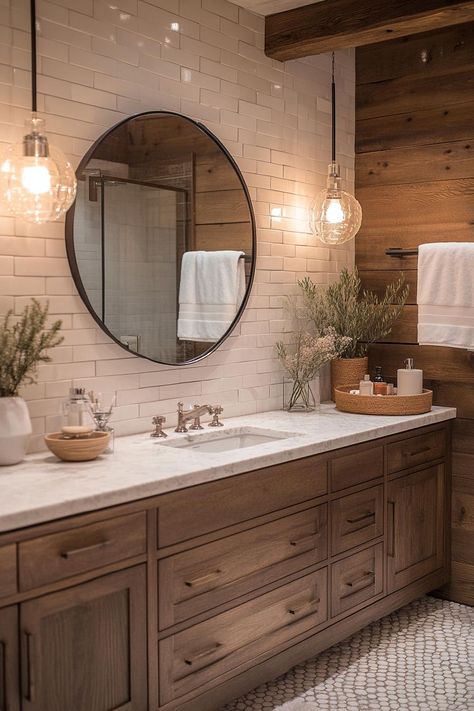 15 New Bathroom Design Trends for 2024 and 2025 30 Modern Earthy Master Bath, Bathroom Timeless, Shop Remodel, Bathroom Vibes, Country Style Bathrooms, New Bathroom Designs, Full Bathroom Remodel, Basement Finishing, Latest Bathroom