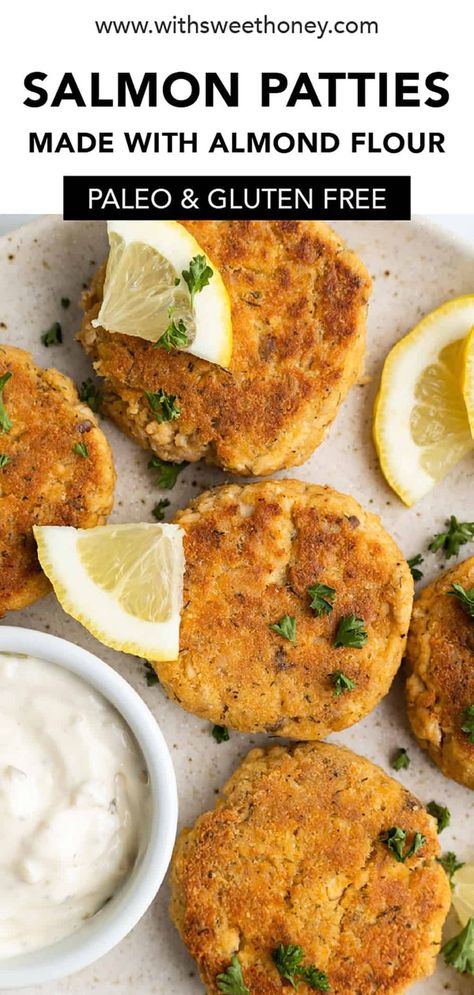 Almond Flour Salmon Patties, Soy Free Salmon Recipe, Paleo Recipes Fish, Paleo Canned Salmon Recipes, Gf Salmon Patties, Antiinflammatory Meals Easy Dinners, Canned Salmon Recipes Gluten Free, Salmon Patties Meal Ideas, Low Fodmap Salmon Recipes