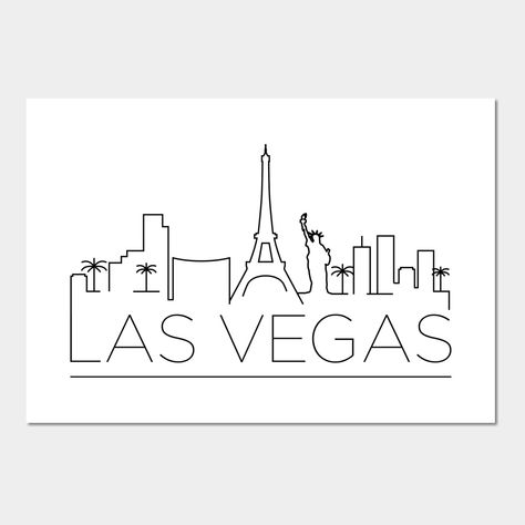 Las Vegas Skyline Silhouette, Las Vegas Doodles, Las Vegas Skyline Tattoo, Vegas Skyline Tattoo, Skyline Logo Design, Vegas Tattoo Small, Las Vegas Tattoo Ideas, Las Vegas Drawing, Vegas Drawing