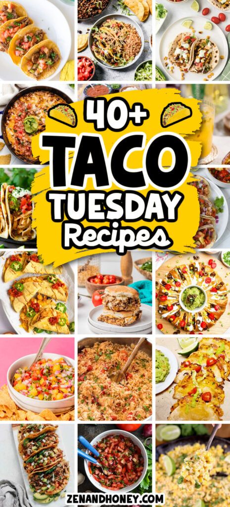 40+ Taco Tuesday Ideas That Steal The Show - ZEN AND HONEY Easy Taco Night Recipes, Fun Taco Tuesday Ideas, Tuesday Taco Recipes, Different Tacos Ideas, Tacos Ideas For Dinner, Different Taco Recipes, Tacotuesday Ideas, Fun Taco Night Ideas, Fun Taco Ideas