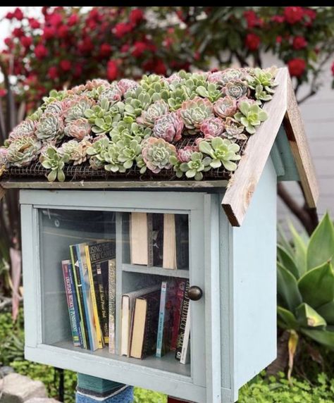 Mini Free Library, Community Library Boxes, Neighbourhood Library, Free Library Box Ideas, Little Free Library Plans, Reading Garden, Tiny Library, Street Library, Library Plan