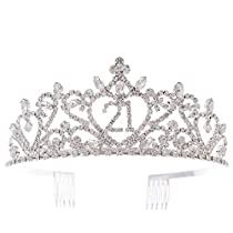 Check this out! 21st Birthday Crown, Birthday Party Accessories, Rose Gold Crown, Crown Silver, Birthday Tiara, 21st Birthday Party, Crown For Women, Woman Birthday Party, Silver Tiara