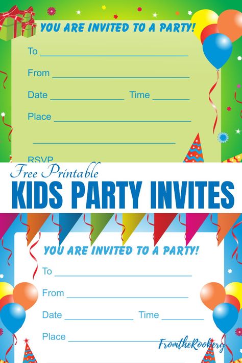 Bright and fun kids party invitations. Free printable birthday invites. Birthday Party Invitations Free, Free Printable Birthday Cards, Online Party Invitations, Birthday Party Invitation Templates, Kids Birthday Party Invitations, Party Invitations Printable, Boy Birthday Invitations, Party Invitations Kids, Printable Birthday Invitations