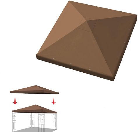 PRICES MAY VARY. Gazebo canopy replacement for your 10'x10' single tier gazebo frames. Canopy replacement top ONLY, the frame not included. Material: Upgraded Polyester for UV Protection, blocks up to 95% of the suns UV Rays, more effectively for harmful UV blocking, can be used easily, removable and easy to clean. Water Repellent, beautiful plain edges designs to keep cool, holes which work as overflows in case of rains. 12 gromments to ensure proper water drainage. Ideal for garden gathering, Tiered Patio, Garden Gathering, Gazebo Replacement Canopy, Replacement Canopy, Gazebo Canopy, Gazebo Pergola, Canopy Cover, Patio And Garden, Keep Cool