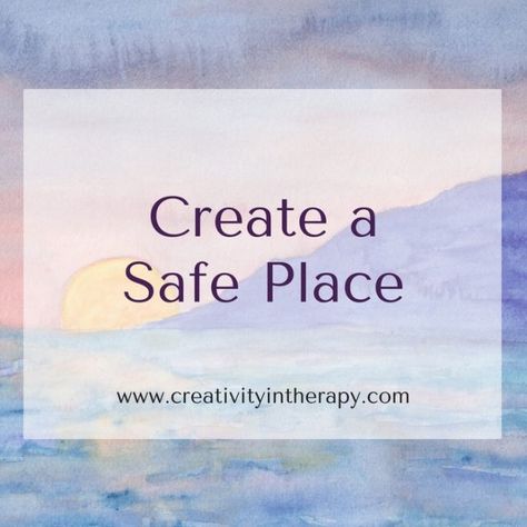 Create a Safe Place Safe Place Art Therapy, Safe Place Activity, Well Drawing, Expressive Therapy, Safety Activities, Therapy Interventions, Art Therapy Directives, Drawing Activity