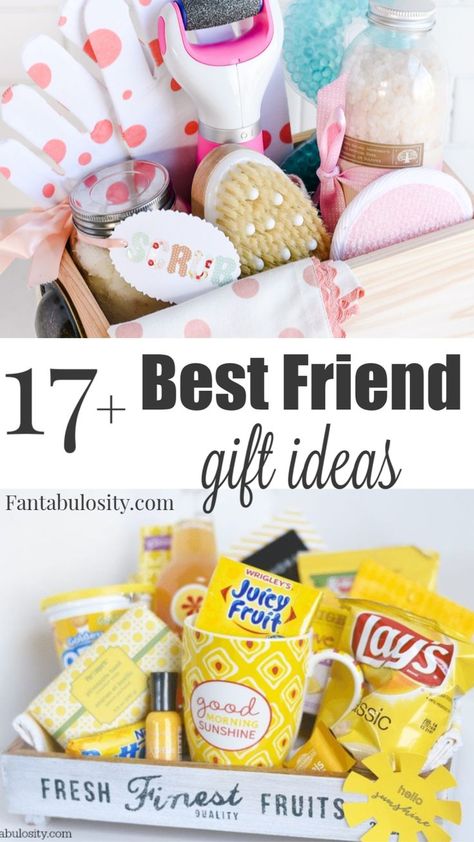 Best Friend Birthday Gifts that she'll actually LOVE! - Fantabulosity Friend Birthday Gifts Diy, Diy Gift Basket Ideas, Diy Gift Basket, Best Friend Gift Ideas, Easy Birthday Gifts, Best Friend Birthday Gifts, Friend Gift Ideas, Gifts For Best Friends, Last Minute Birthday Gifts