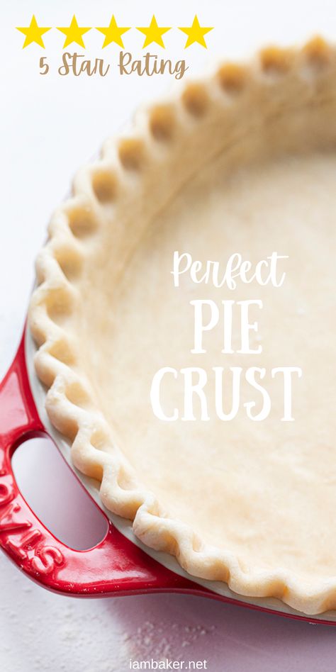 Addicting and easy to handle, this Homemade Pie Crust will be your go-to pie crust recipe. Despite how you use it – hot pies, cold pies, or hand pies – you’ll get a delicate flaky holding vessel every time! Pie Crust, Shortening Pie Crust, Homemade Pie Crust, Easy Pie Crust, Pie Crust Recipe, Flakiest Pie Crust, Baking, Recipes, i am baker, iambaker Good Pie Crust Recipe, Cold Pies, Homemade Pie Recipes, Homemade Pecan Pie, Oatmeal Pie, Homemade Pies, Homemade Pie Crust Recipe, Easy Pie Crust, Pie Crust Recipe