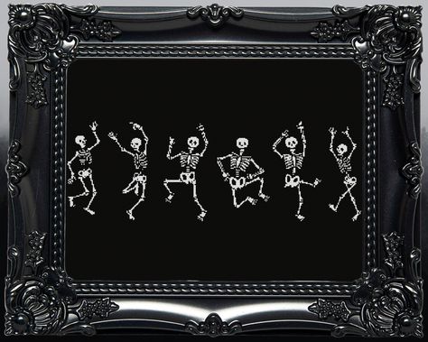 Skeleton Cross Stitch, Goth Cross Stitch, Spooky Cross Stitch, Cross Stitch Halloween, Skeleton Figure, Halloween Cross Stitch, Cross Stitch Modern, Stitch Halloween, Horror Gifts