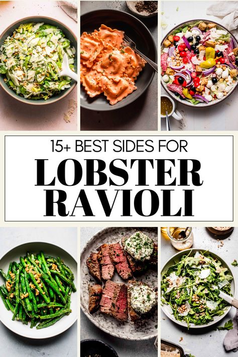 Wondering what to serve with lobster ravioli for dinner? I've got you covered! From healthy salads, to classic sides, and luxurious main dishes, here's some perfect side dishes for lobster ravioli. What To Make With Lobster Ravioli, What To Serve With Lobster Ravioli, Lobster Ravioli Dinner Ideas, Side Dishes For Lobster, Sides For Lobster, Ravioli Lobster, Ravioli Dinner Ideas, Chardonnay Food Pairing, Great Sides