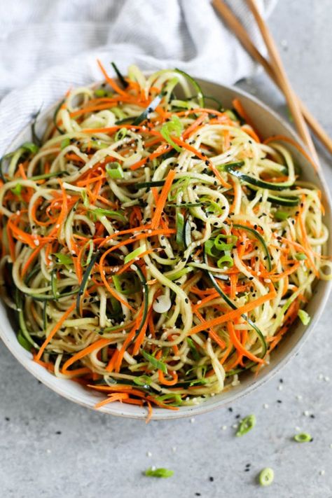 Cucumber Noodle Salad, Summer Side Dishes Recipes, Potluck Salad, Cucumber Noodles, Real Food Dietitians, Paleo Side Dishes, Paleo Sides, Summer Side Dishes, Glazed Salmon