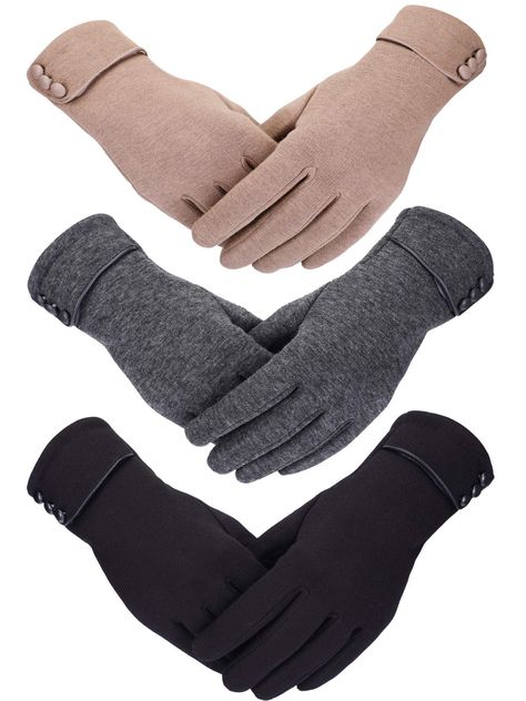 PRICES MAY VARY. Plush Button closure One size fits most: these gloves are soft and comfortable to wear with less elasticity, easy to wear and take off, proper size that fits for adults using in cold days Classic design: full coverage of your fingers, give your hands complete protection against chill in winter days, 3 buttons designation looks delicate and adorable, which is elegant and simplistic, can match your various styles Material: the outside is made of polyester and , the inside material Winter Gloves For Women, Texting Gloves, Warmest Winter Gloves, Red Gloves, Gloves For Women, Gloves Fashion, Cold Weather Gloves, Hand Gloves, Driving Gloves