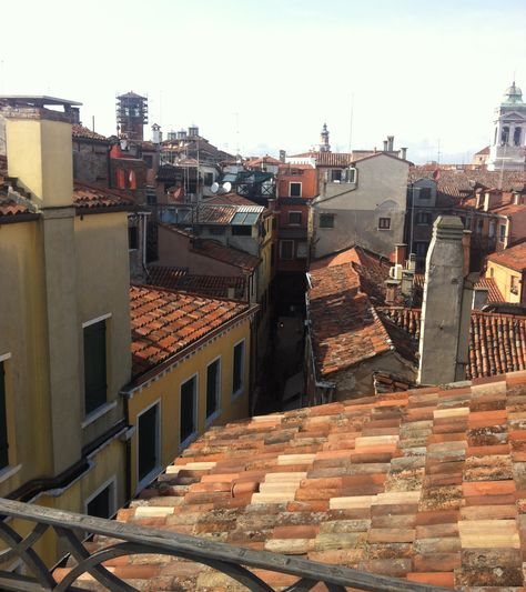 Rooftops above Venice, Italy. Venice Rooftop, Rooftops Aesthetic, Medieval Houses, Rooftops, Venice Italy, Travel Photos, Venice, Rome, Carnival