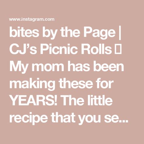 bites by the Page | CJ’s Picnic Rolls 🥐 My mom has been making these for YEARS! The little recipe that you see on the counter of this video? She clipped and... | Instagram Picnic Rolls, Shredded Cheddar Cheese, Crescent Dough, Crescent Roll Dough, Crescent Roll, Donut Shape, Seventeen Magazine, Picnic Food, Egg Wash