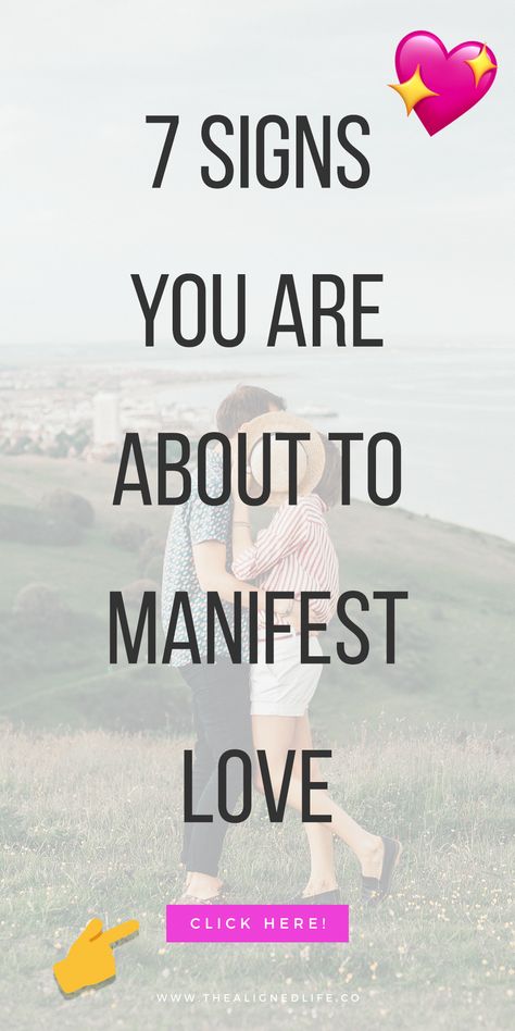 Are you trying to MANIFEST love? And wondering if love is on its way to YOU? Find out with these 7 signs that your romantic manifestation is happening! | thealignedlife.co | law of attraction, relationship, specific person | #thealignedlife #manifestation #love Manifest Soulmate, Law Of Attraction Love, Manifest Love, Relationship Psychology, Money Magnet, Relationship Help, Manifestation Law Of Attraction, Law Of Attraction Affirmations, Finding True Love