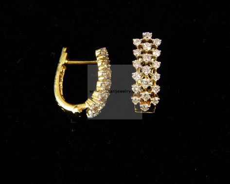 Diamond Earrings / Jhumkis / Bali - Diamond Jewelry Diamond Earrings / Jhumkis / Bali (DJPAM0067) at USD 1,273.86 Diamond Earrings Indian, Small Earrings Gold, Diamond Earrings Design, Bali Earrings, Bangles Jewelry Designs, Bridal Gold Jewellery Designs, Gold Diamond Earrings, Gold Earrings Designs, Gold Jewelry Indian