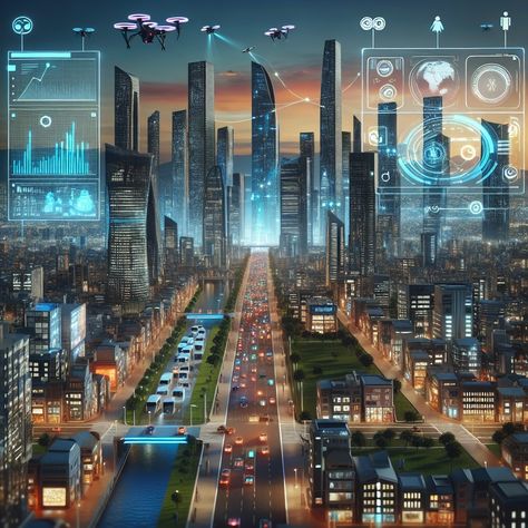 🏙️ AI in Smart City Management: AI coordinates urban services for efficiency. What if AI could make cities more livable? #SmartCities Tech City, Scifi City, Smart City, Dream City, City Design, July 17, Scenery Wallpaper, Amazing Architecture, Hd Images