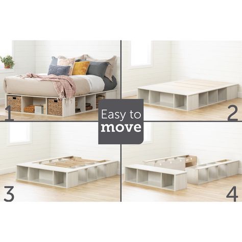 Diy Storage Bed, Diy Platform Bed, Storage Platform Bed, Storage Platform, Diy Bed Frame, Platform Bed With Storage, Bed With Storage, Bed Frame With Storage, Contemporary Bed